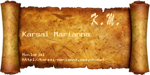 Karsai Marianna névjegykártya